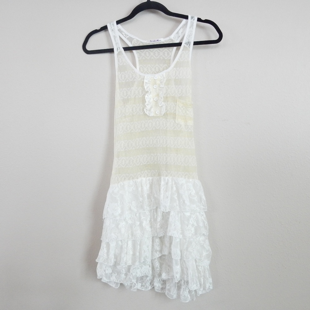 Unique NWOT lace top. mini dress by Paradis Miss
